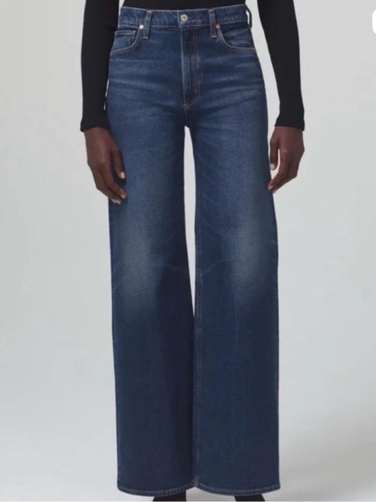 Citizens Of Humanity Denim - Women's Wide Leg Jeans - Dark Blue